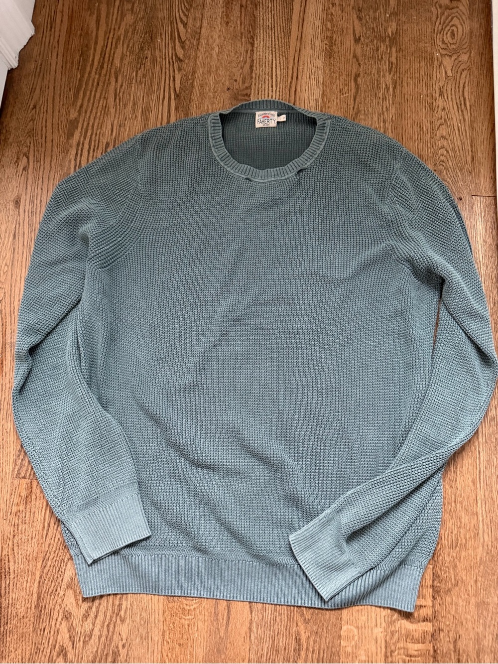 Faherty Green/Gray Waffle Shirt